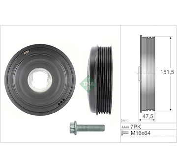 Řemenice, klikový hřídel INA 544 0136 20