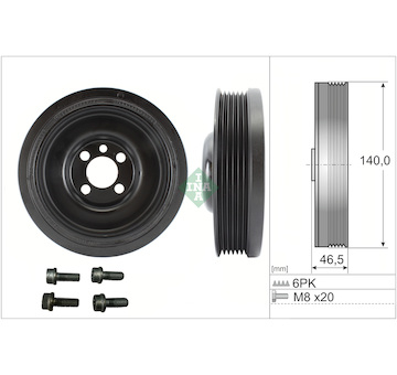 Řemenice, klikový hřídel INA 544 0138 20