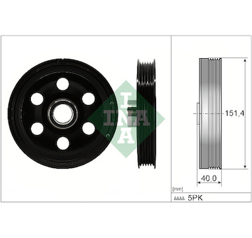 Řemenice, klikový hřídel INA 544 0165 10