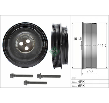Řemenice, klikový hřídel INA 544 0166 20