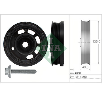 Řemenice, klikový hřídel INA 544 0172 20