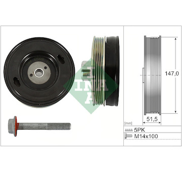 Řemenice, klikový hřídel INA 544 0509 20