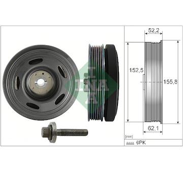Řemenice, klikový hřídel INA 544 0515 20