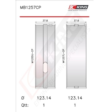 Sada ložiskových pánví pro klikový hřídel KING MB1257CP