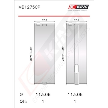 Sada ložiskových pánví pro klikový hřídel KING MB1275CP
