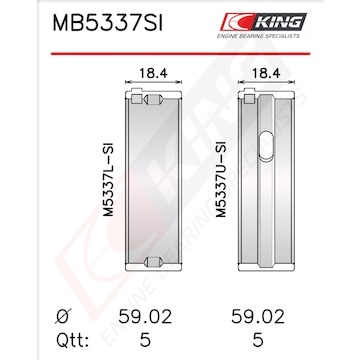 Sada ložiskových pánví pro klikový hřídel KING MB5337SI0.75