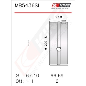 Sada ložiskových pánví pro klikový hřídel KING MB5436SI1.0
