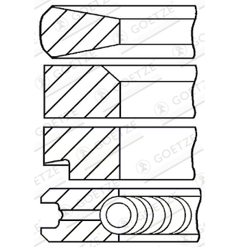 Sada pístních kroužků GOETZE ENGINE 08-125800-00