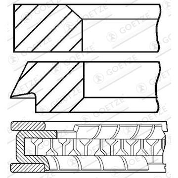 Sada pístních kroužků GOETZE ENGINE 08-456300-00