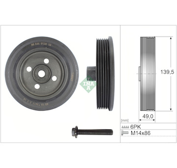 Sada řemenice, kliková hřídel INA 544 0139 20