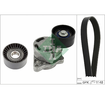 Sada žebrovaných klínových řemenů INA 529 0407 10