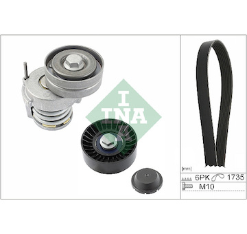 Sada žebrovaných klínových řemenů INA 529 0505 10