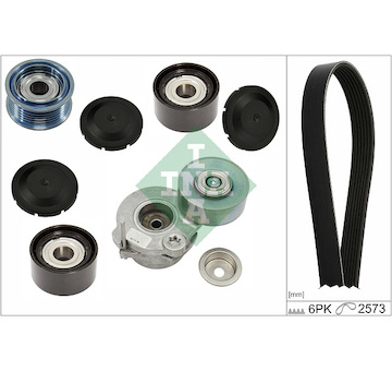 Sada žebrovaných klínových řemenů INA 529 0597 10