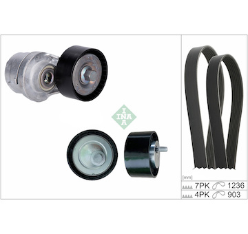 Sada žebrovaných klínových řemenů INA 529 0599 10