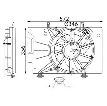 Větrák, chlazení motoru MAHLE ORIGINAL CFF 739 000S