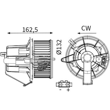 vnitřní ventilátor MAHLE ORIGINAL AB 123 000S