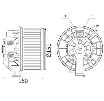 vnitřní ventilátor MAHLE ORIGINAL AB 238 000S