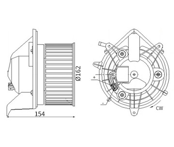 vnitřní ventilátor MAHLE ORIGINAL AB 303 000S