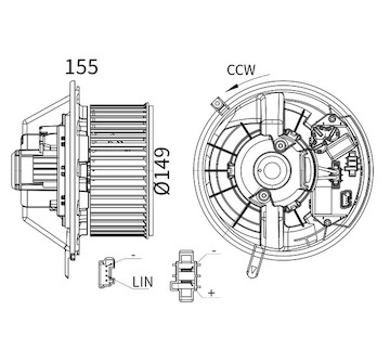 vnitřní ventilátor MAHLE ORIGINAL AB 433 000S