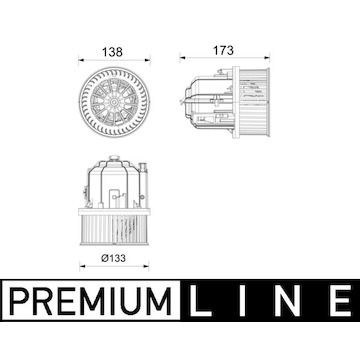 vnitřní ventilátor MAHLE ORIGINAL AB 437 000P