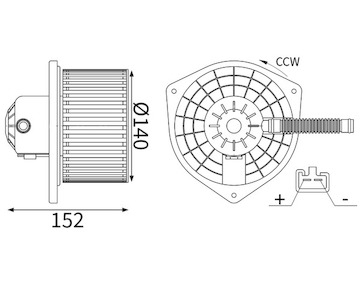 vnitřní ventilátor MAHLE ORIGINAL AB 448 000S