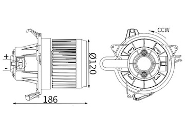 vnitřní ventilátor MAHLE ORIGINAL AB 452 000S