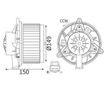vnitřní ventilátor MAHLE ORIGINAL AB 467 000S