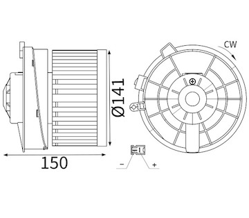 vnitřní ventilátor MAHLE ORIGINAL AB 481 000S