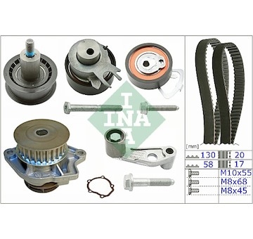 Vodní pumpa + sada ozubeného řemene INA 530 0360 30