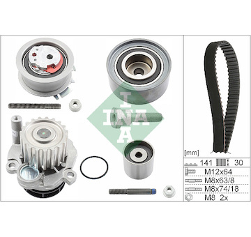 Vodní pumpa + sada ozubeného řemene INA 530 0463 30