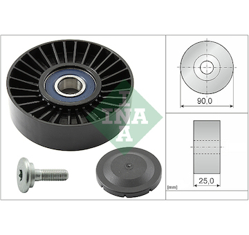 Vratná/vodicí kladka, klínový žebrový řemen INA 532 0138 10