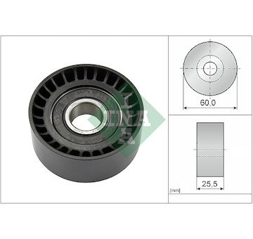 Vratná/vodicí kladka, klínový žebrový řemen INA 532 0243 10