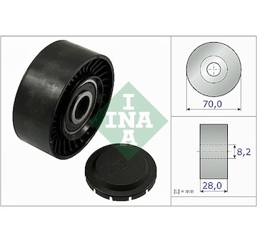 Vratná/vodicí kladka, klínový žebrový řemen INA 532 0468 10