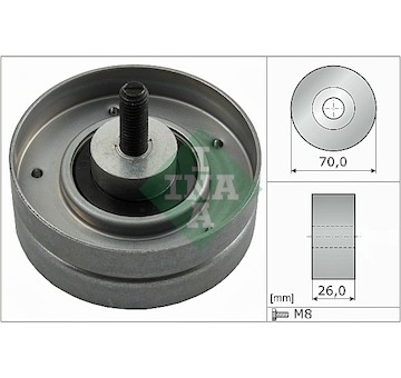 Vratná/vodicí kladka, klínový žebrový řemen INA 532 0524 10