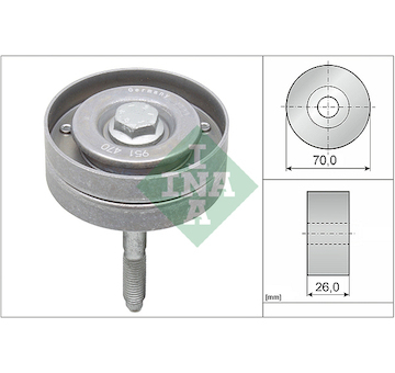 Vratná/vodicí kladka, klínový žebrový řemen INA 532 0596 10