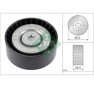 Vratná/vodicí kladka, klínový žebrový řemen INA 532 0608 10