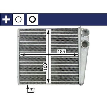 Výměník tepla, vnitřní vytápění MAHLE ORIGINAL AH 208 000S