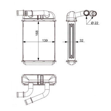 Výměník tepla, vnitřní vytápění MAHLE ORIGINAL AH 346 000S