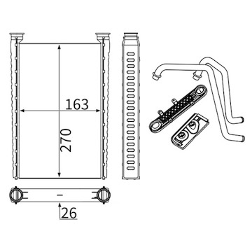 Výměník tepla, vnitřní vytápění MAHLE ORIGINAL AH 362 000S