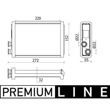 Výměník tepla, vnitřní vytápění MAHLE ORIGINAL AH 37 000P