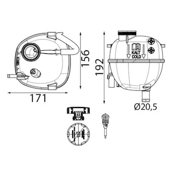 Vyrovnávací nádoba, chladivo MAHLE ORIGINAL CRT 162 000S
