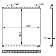 Chladič nízké teploty, chladič plnicího vzduchu MAHLE ORIGINAL CIR 11 000P