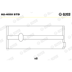 Hlavní ložiska klikového hřídele GLYCO 02-4551 STD