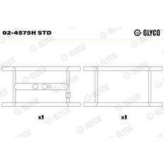 Hlavní ložiska klikového hřídele GLYCO 02-4575H STD