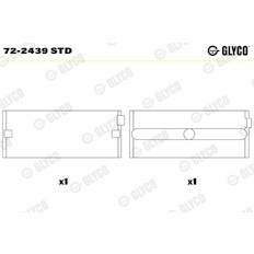 Hlavní ložiska klikového hřídele GLYCO 72-2439 STD