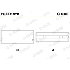 Hlavní ložiska klikového hřídele GLYCO 72-3851 STD