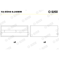 Hlavní ložiska klikového hřídele GLYCO 72-4546 0.25mm