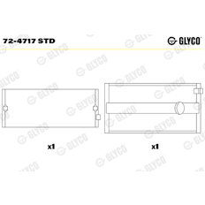 Hlavní ložiska klikového hřídele GLYCO 72-4717 STD