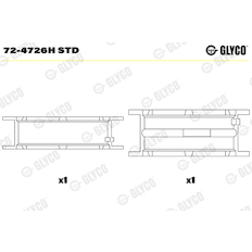 Hlavní ložiska klikového hřídele GLYCO 72-4726H STD