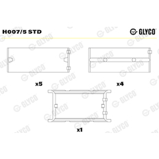 Hlavní ložiska klikového hřídele GLYCO H007/5 STD